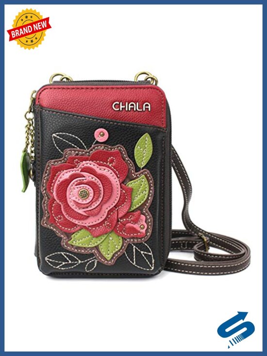 Handbags - Faux Leather Wallet Crossbody Cell Phone Purse with Adjustable Strap